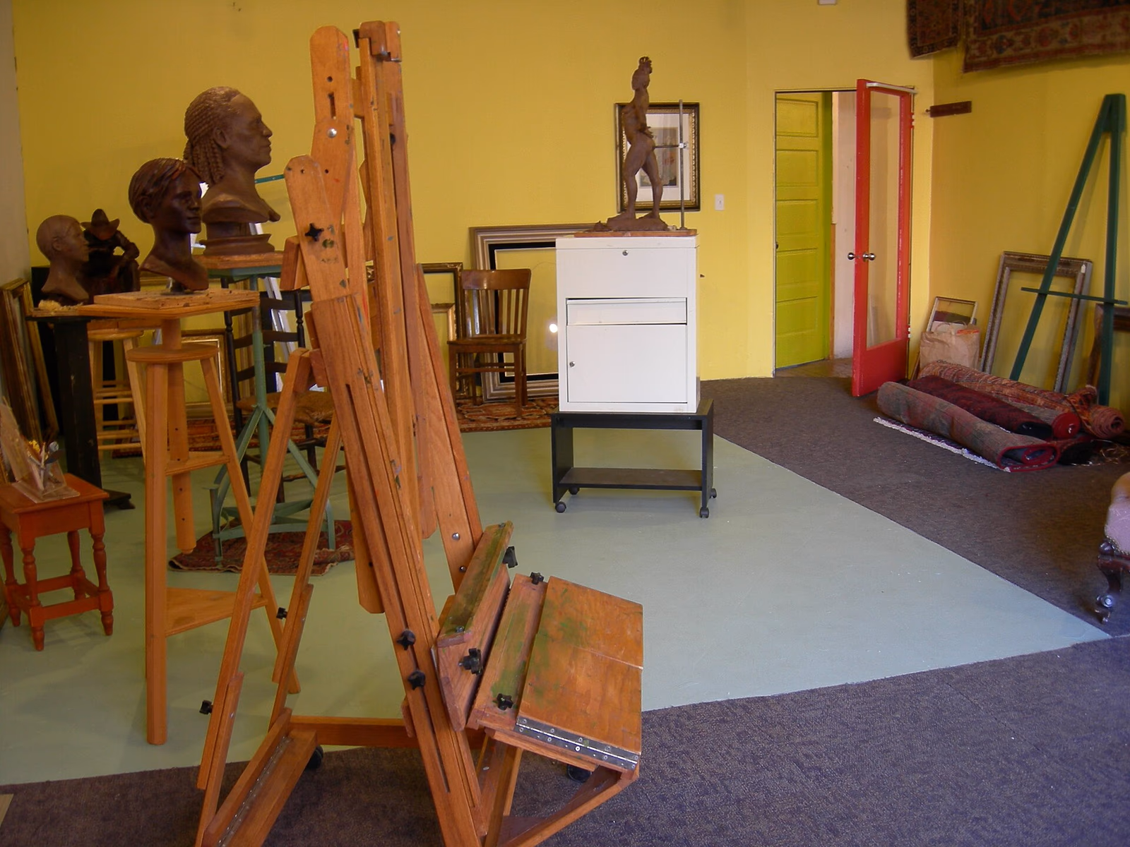 A working artist's studio in daylight