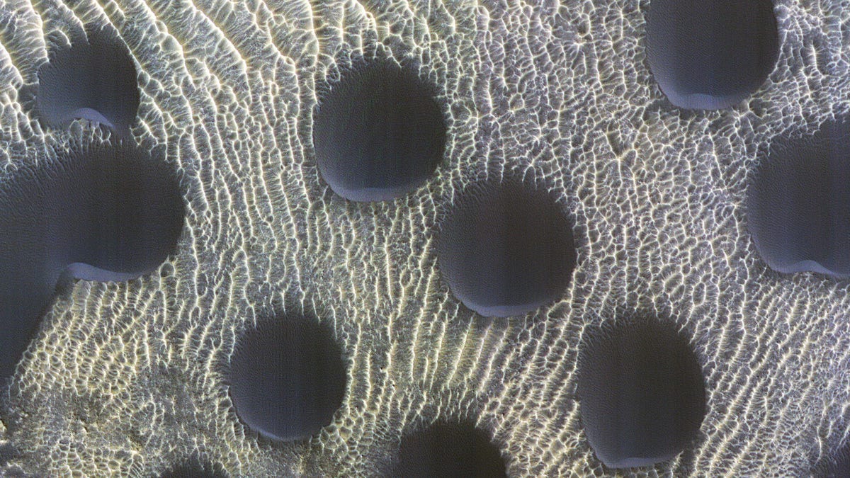 NASA has discovered peculiar sand circles on Mars that resemble polka dots