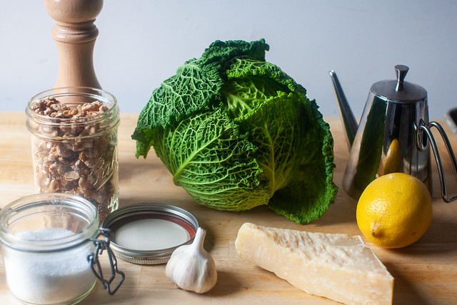 Parmesan Walnut Roasted Cabbage