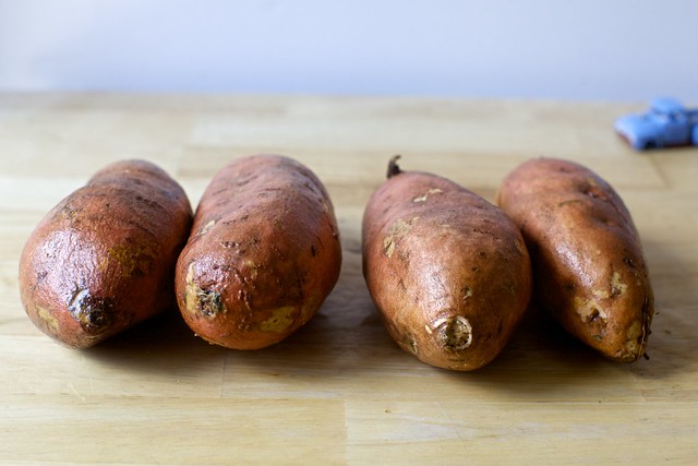 Slowly roasted sweet potatoes